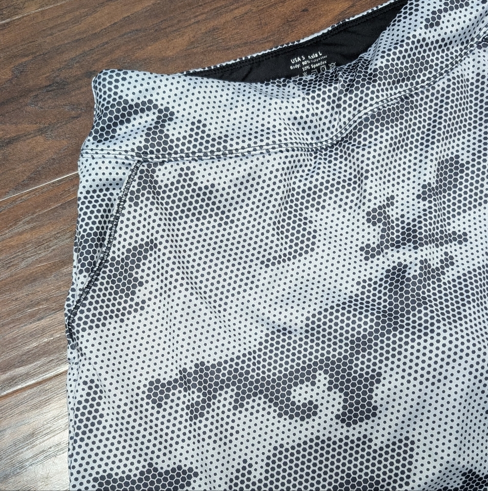Athletic Skort Pixelated Camo Print White, Gray, and Black - Picture 2 of 7